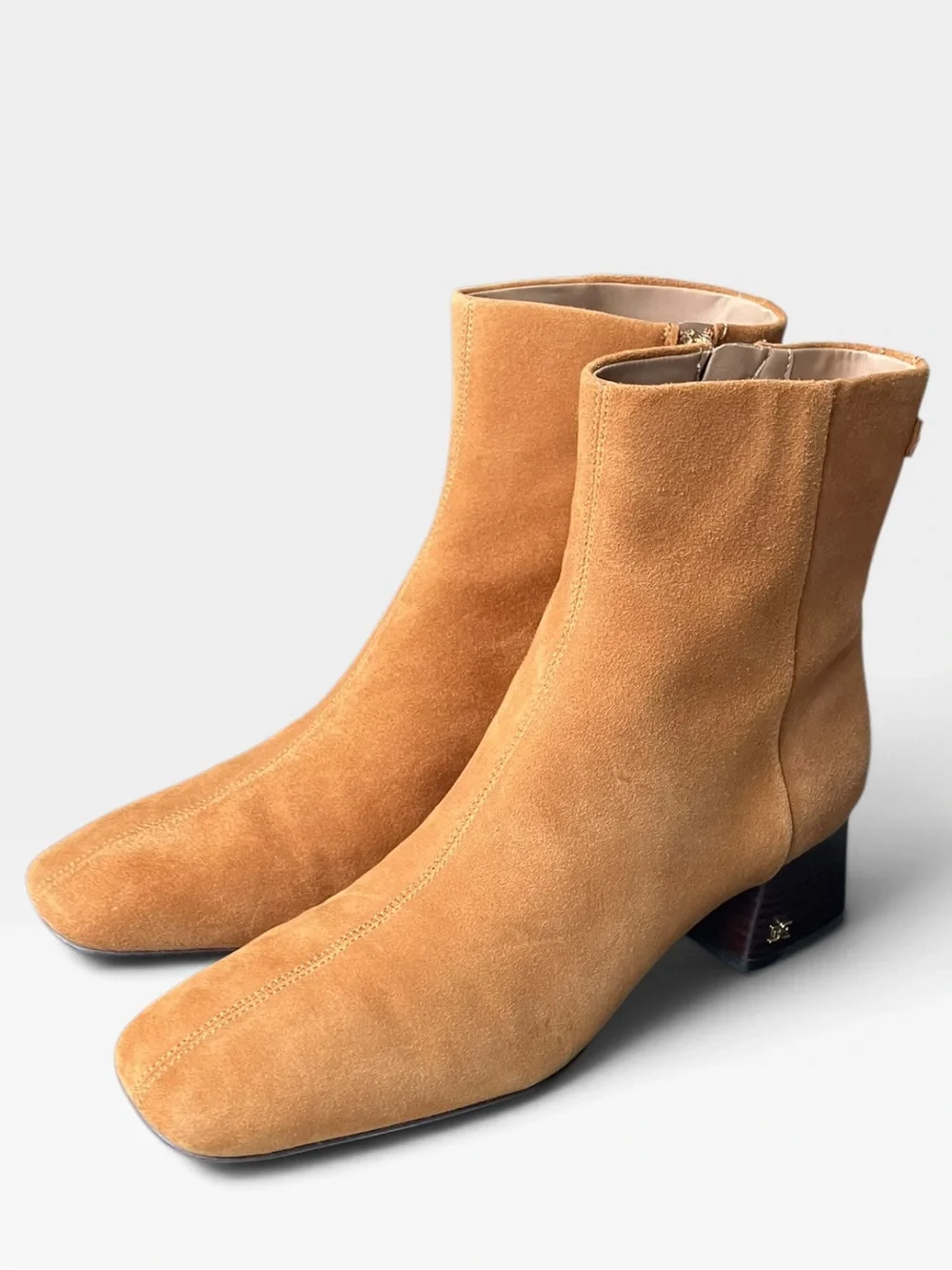 Sam Edelman Paige Ankle Boots Block Heel Suede Spiced Pecan Women’s 9